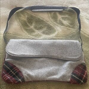 GAP Gray and Red Plaid Crossbody Bag